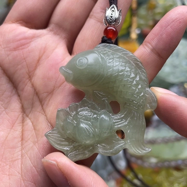 未镶嵌岫玉吊坠毛衣链锁骨链