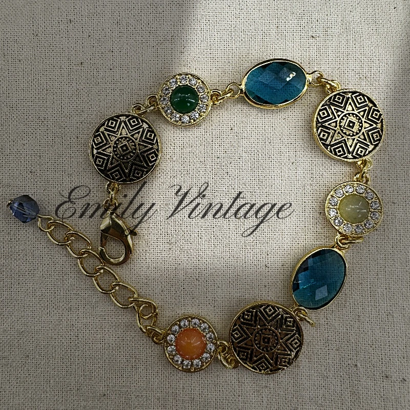 铜合金琉璃手链 玻璃水钻琉璃手链【1242】《珐琅诗》经典珍藏