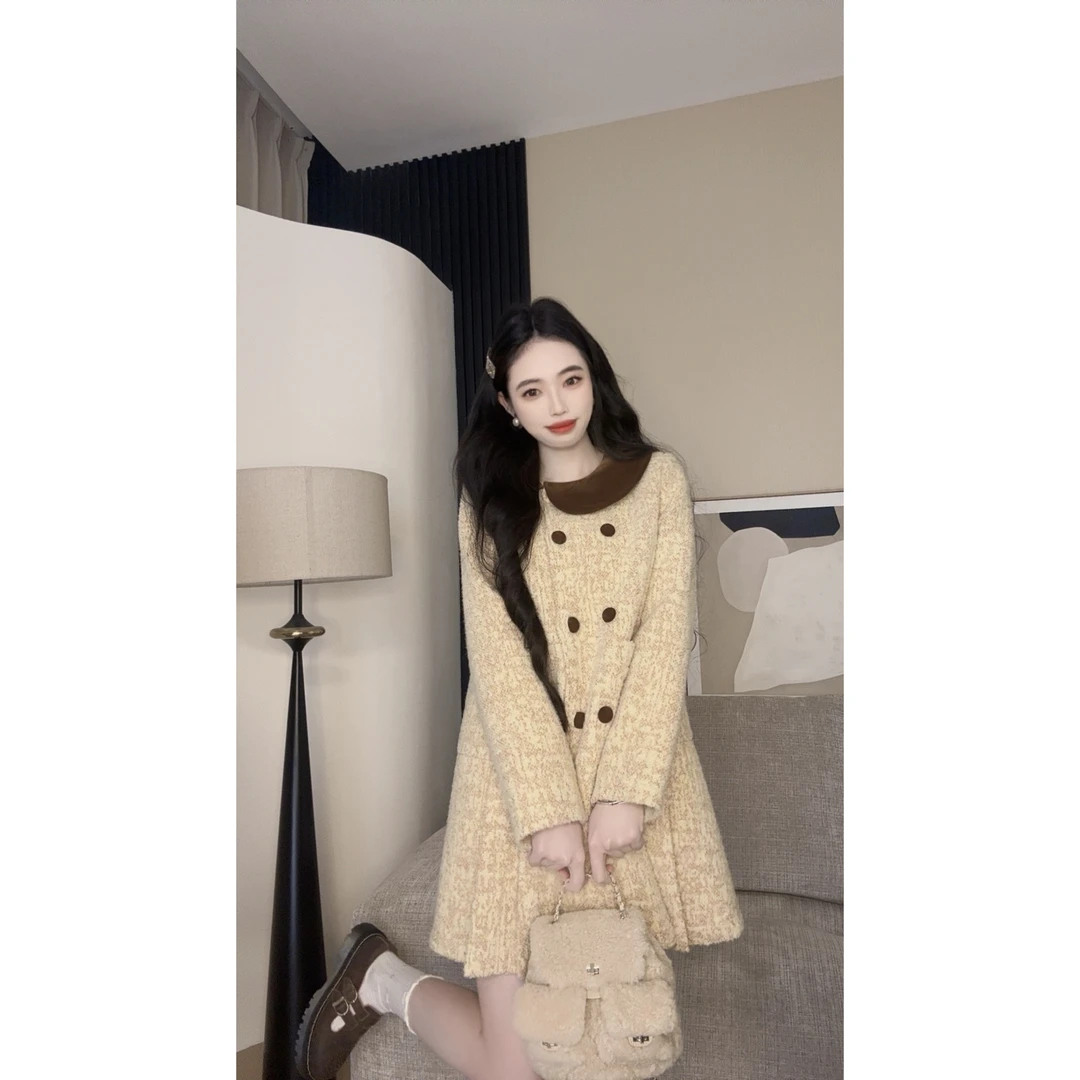 WY【灵动缪斯羽绒外套】原创设计师女装90白鸭绒法式羊毛复古日常