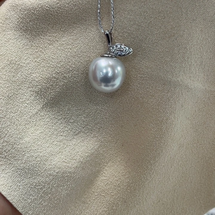 吊坠(不含链)银S925镶嵌海水珍珠10.3mm47号