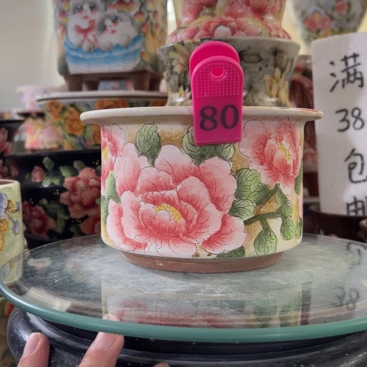 景德镇手绘花盆满38包邮偏远地区除外