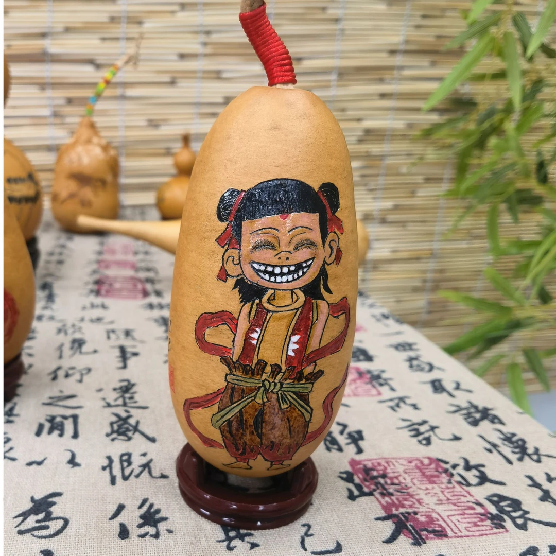 天然葫芦开口雕刻葫芦客厅摆件大葫芦小葫芦挂件卧室真木葫芦挂件