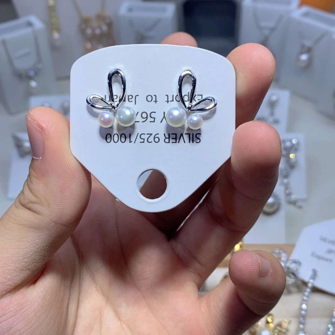 耳饰淡水珍珠银S925镶嵌