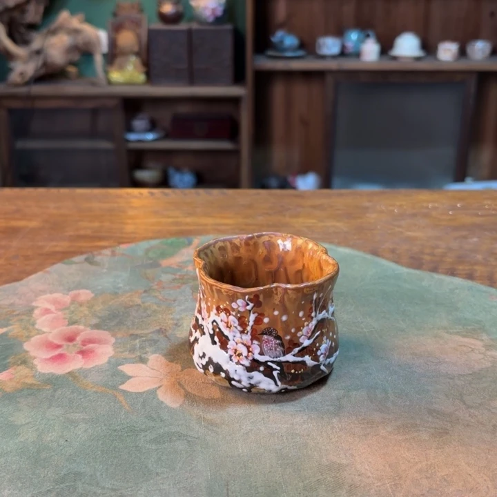 柴烧纯手工手绘陶瓷