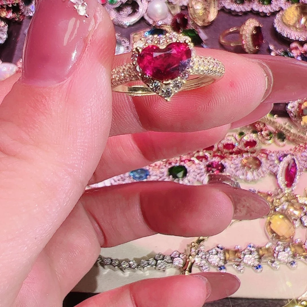 碧玺碧玺戒指银S925镶嵌