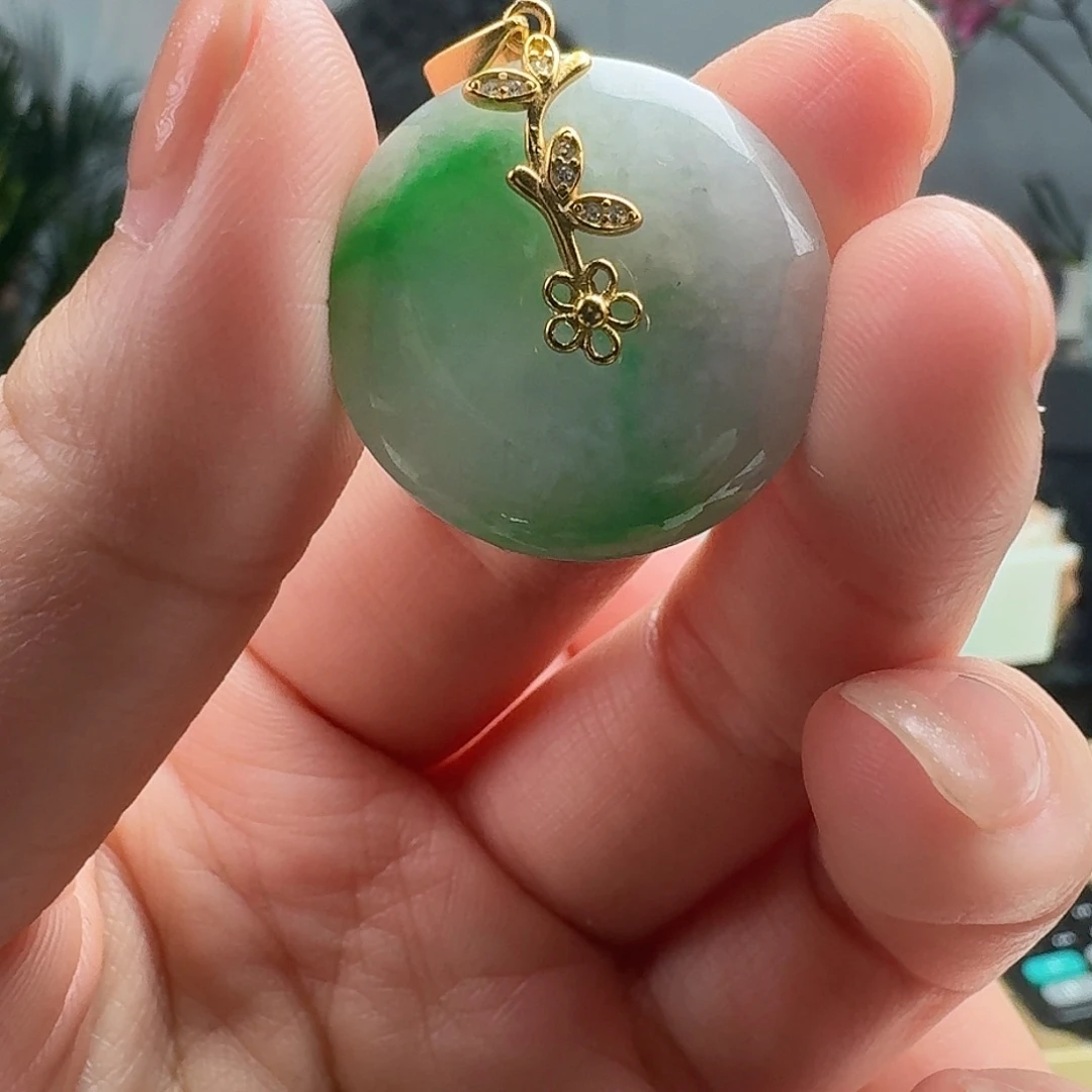 翡翠颈饰银S925镶嵌天然