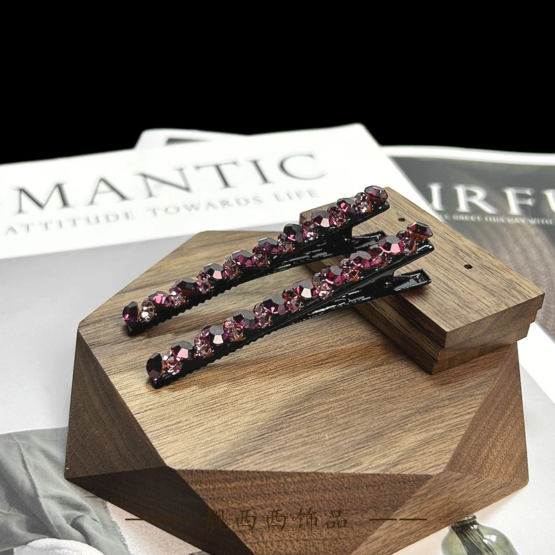 [LXX靓西西] 486 鸭嘴夹7厘米深浅紫色大号碎发夹一对装