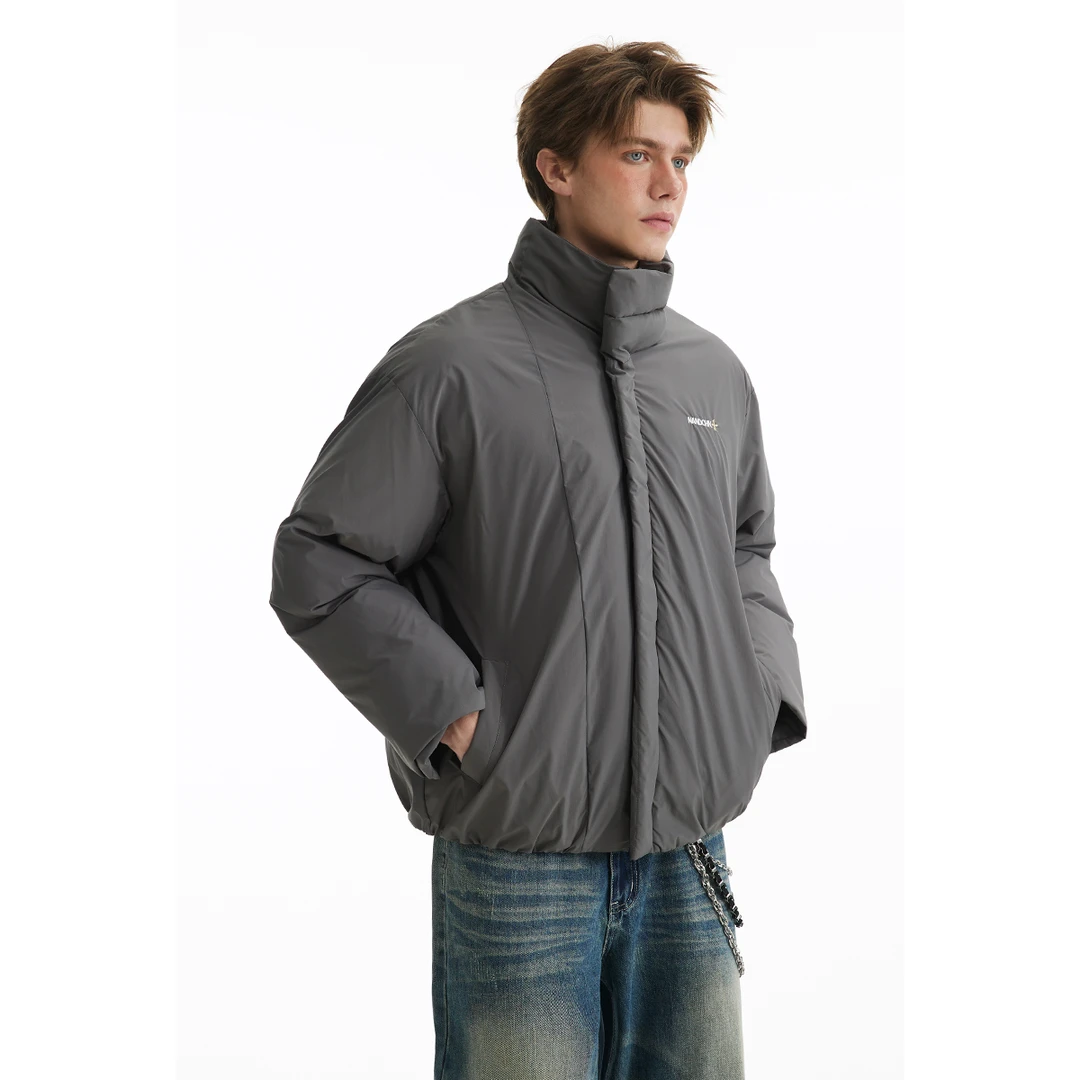 男道冬季美式国潮刺绣棉服外套男2024年新款加厚立领宽松棉衣外套