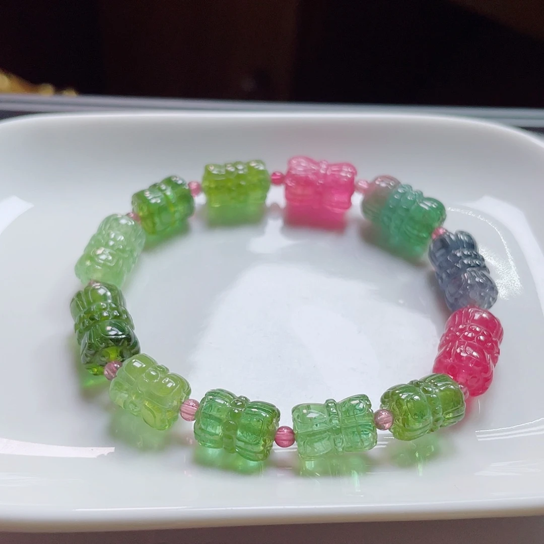 碧玺未镶嵌手链碧玺手链