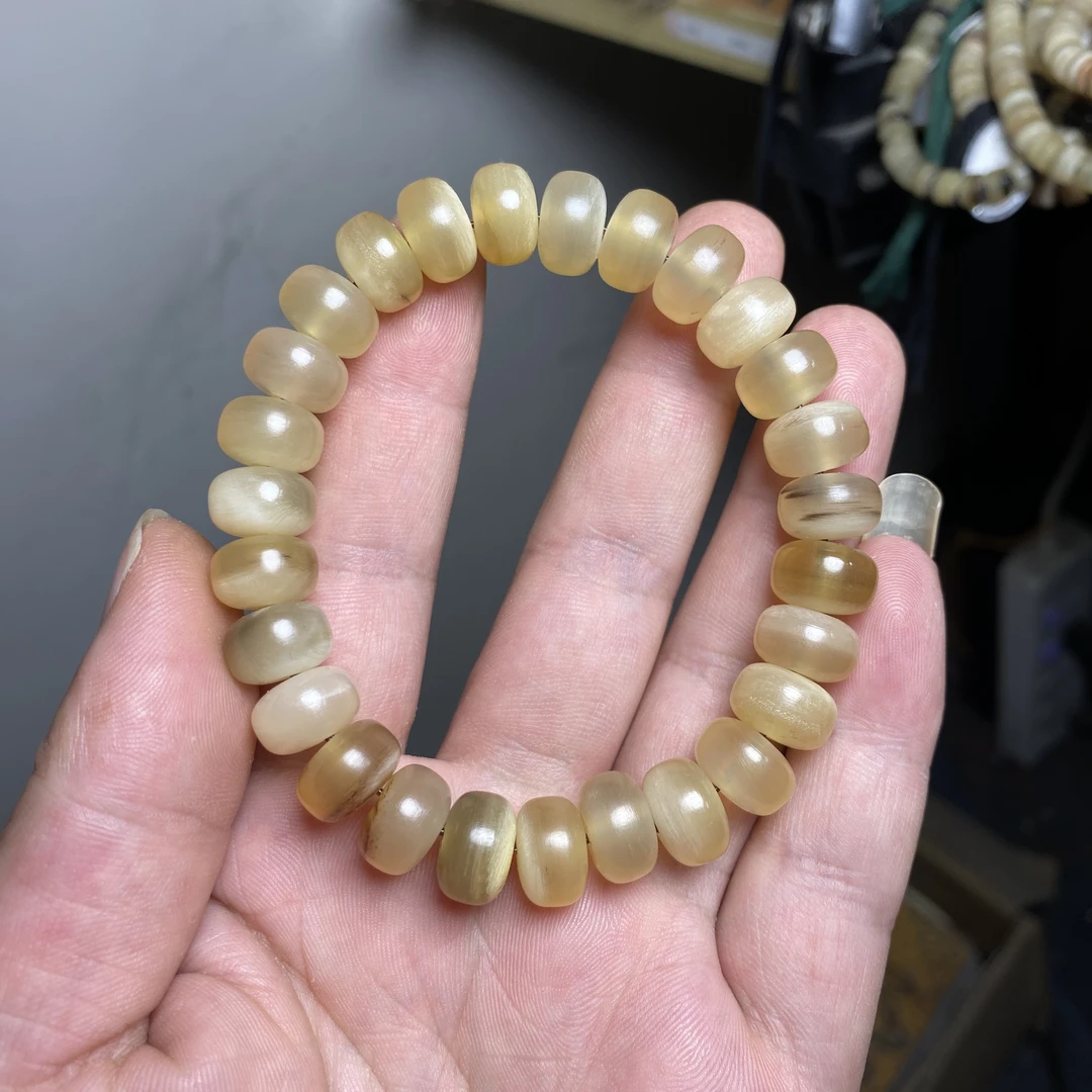 非金属木质手链 羊角小红花苹果珠12mm手串手持