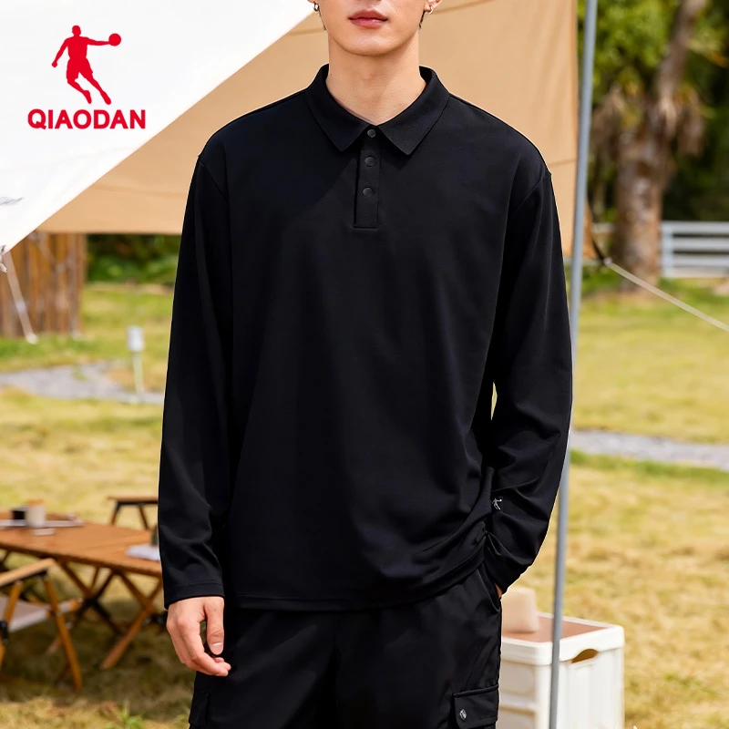 乔丹男士polo衫长袖秋季上衣中年商务休闲爸爸翻领打底衫t恤简约