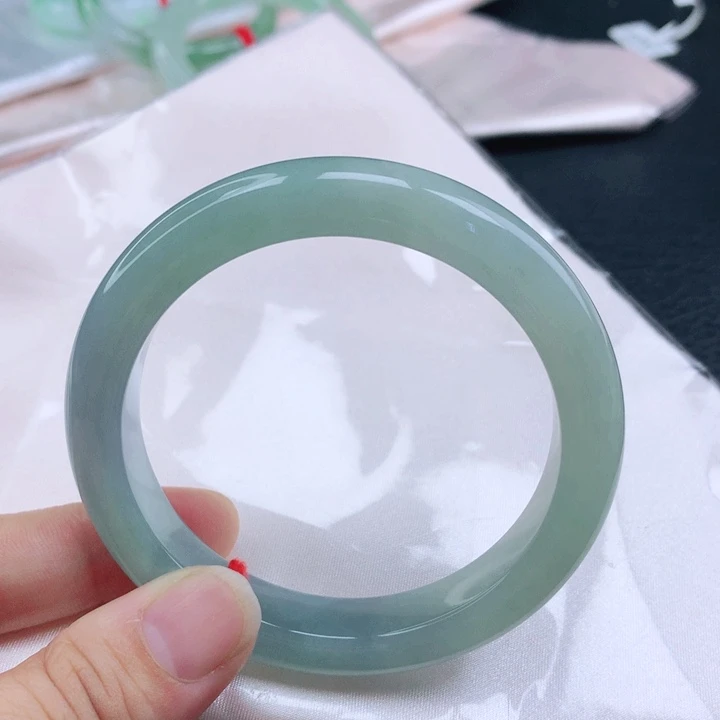 未镶嵌手镯翡翠57+晴蓝翡翠手镯