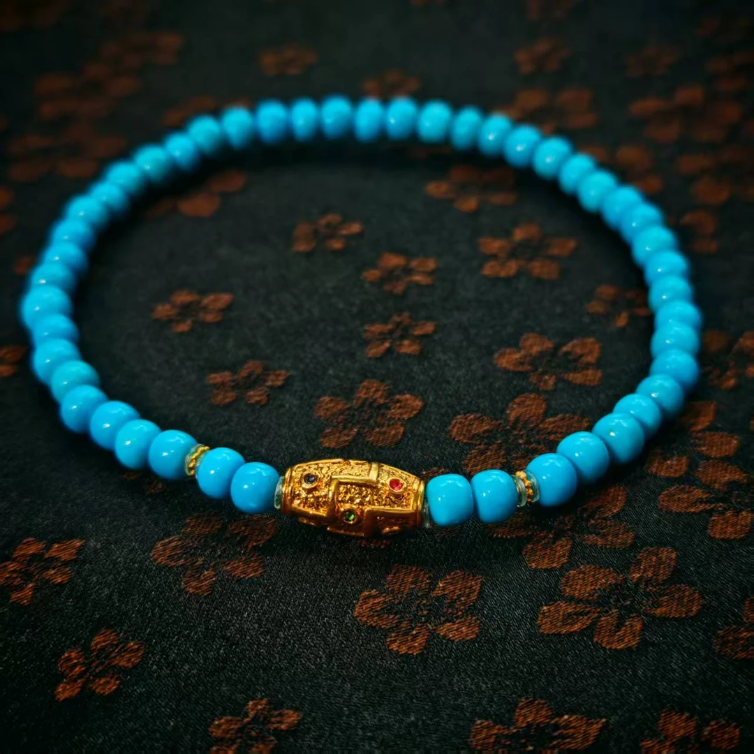 【珺笙珠宝】绿松石搭配18K金老型手串S2000210001017