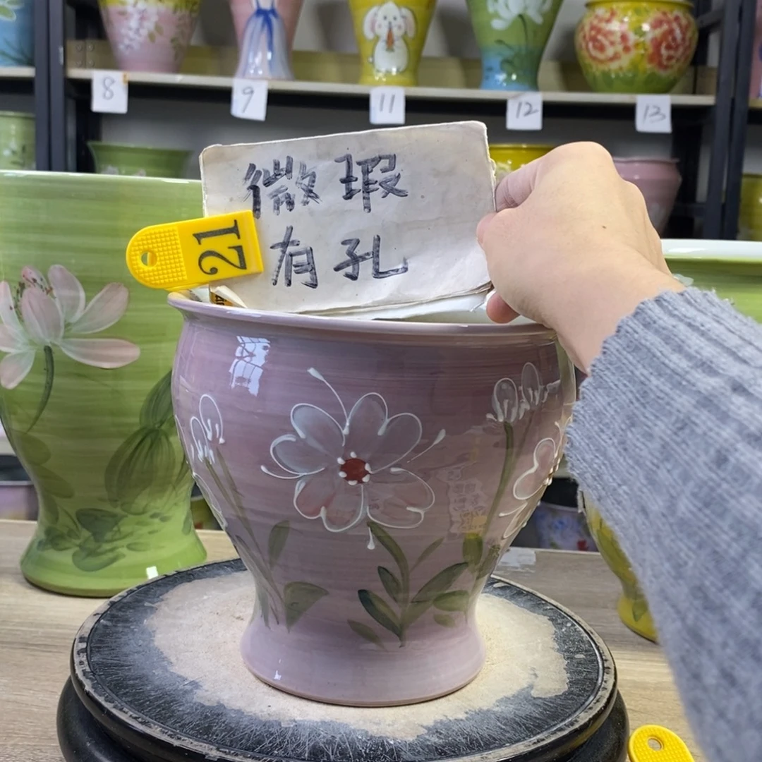 景德镇手工手绘陶瓷花盆