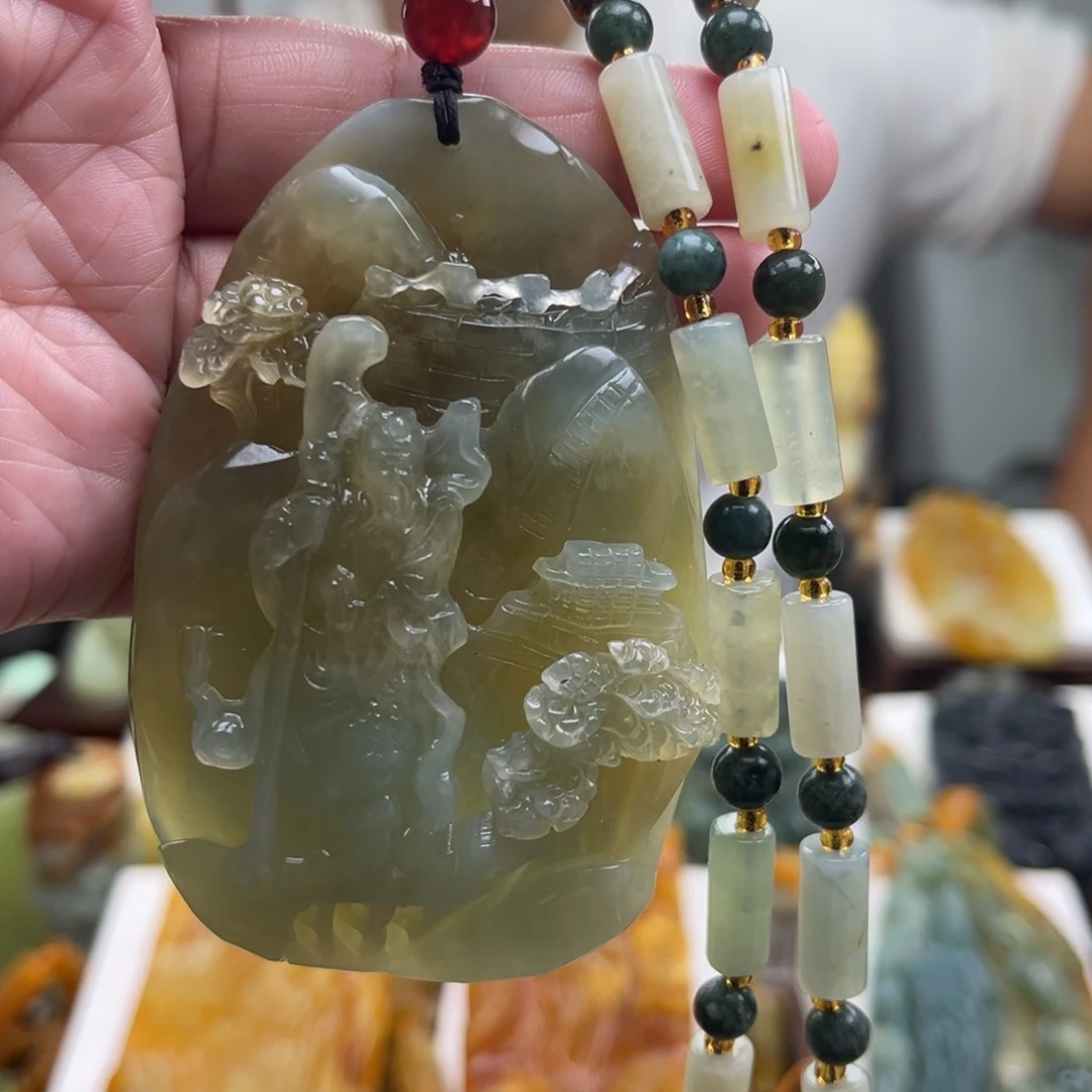 岫玉未镶嵌挂件挂件