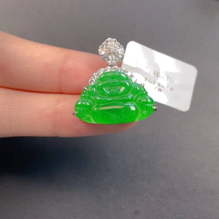 吊坠(不含链)银S925镶嵌翡翠
