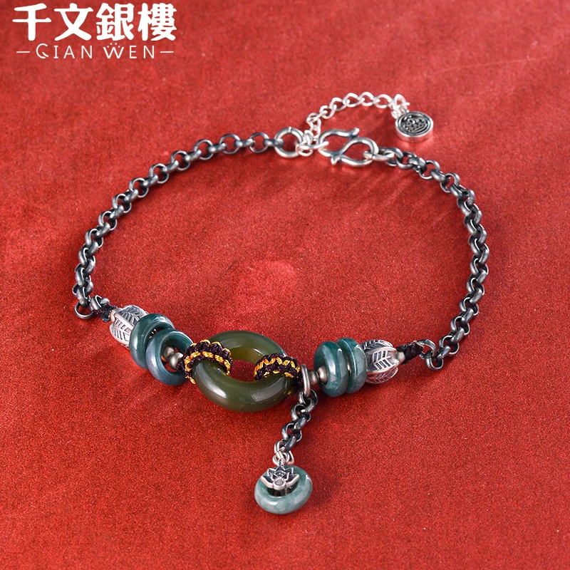 925银脚链 复古做旧个性百搭民族风老银脚链