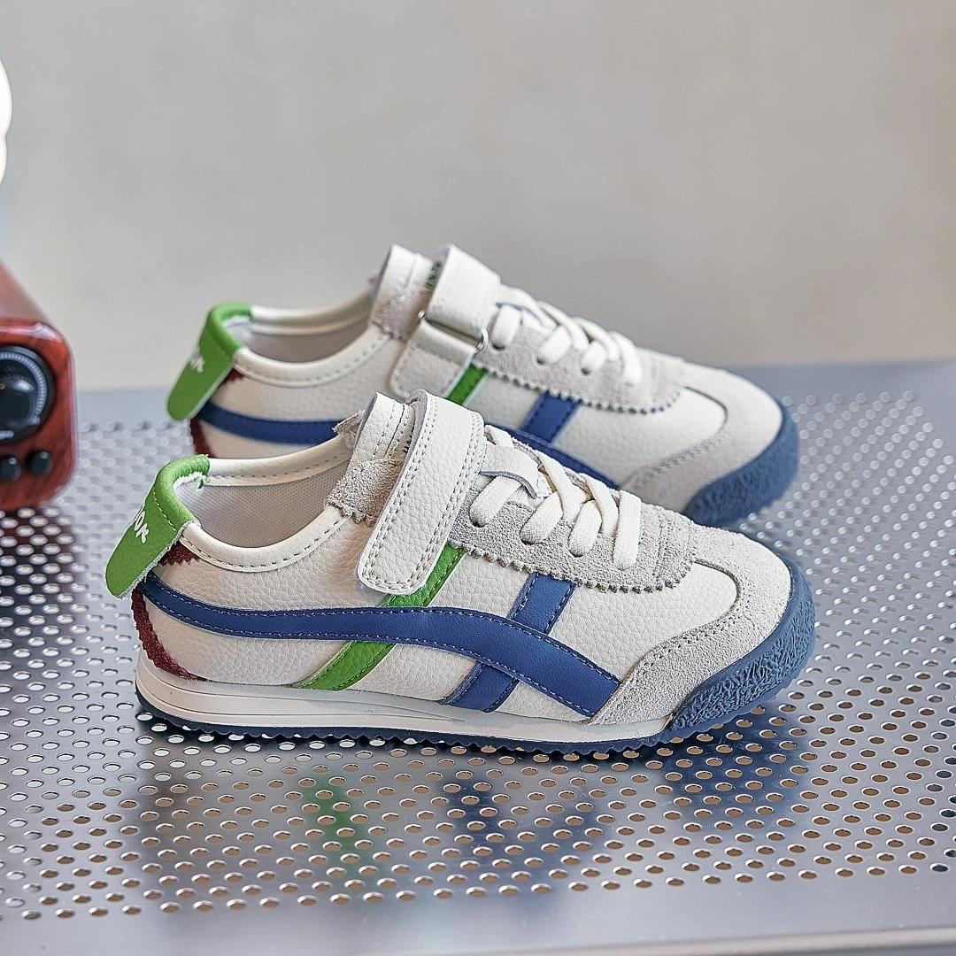 巴拉AJ儿童板鞋2025春秋新款宝宝阿甘鞋女童运动鞋真皮透气男童休