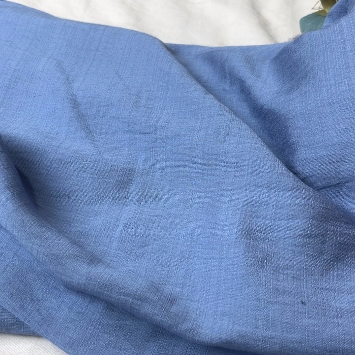 棉混纺蓝色麻棉1米