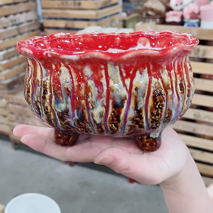 有孔，凑10元包邮陶瓷花盆发货！