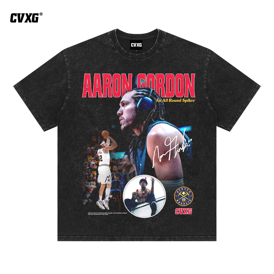 CVXG美式商店（阿隆戈登）美式重磅纯棉T恤上衣新款篮球康利直喷