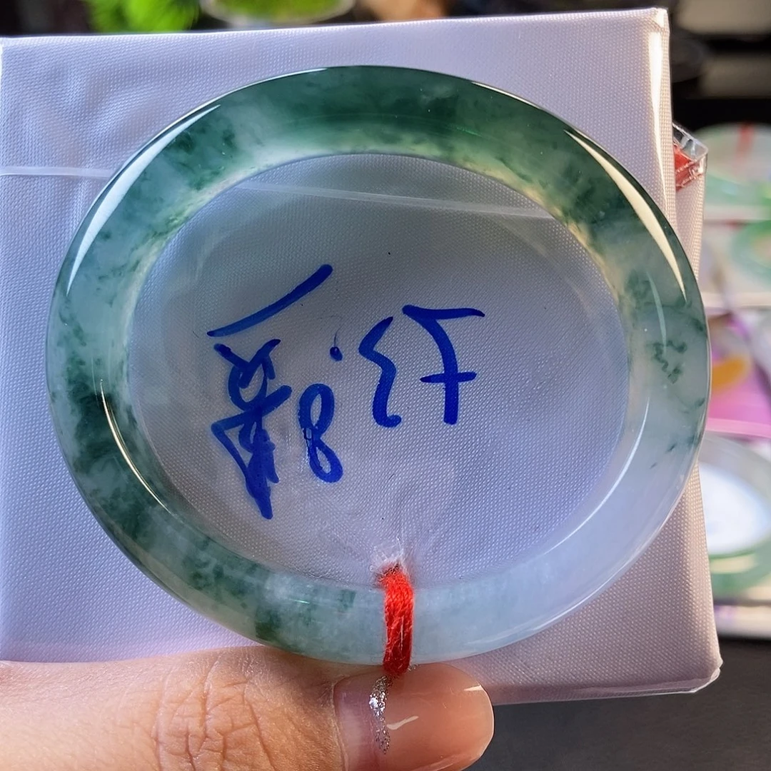 翡翠未镶嵌手镯16冰飘花贵妃