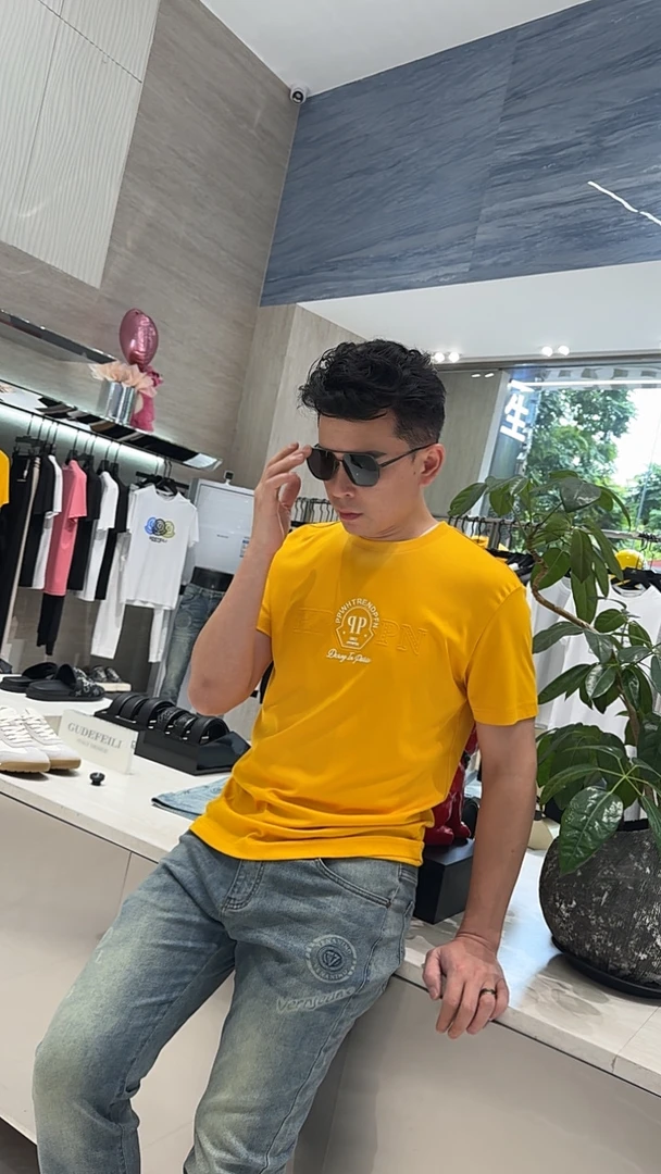 《叶先生精选》夏季新款男生清凉透气P字短袖圆领T恤25837