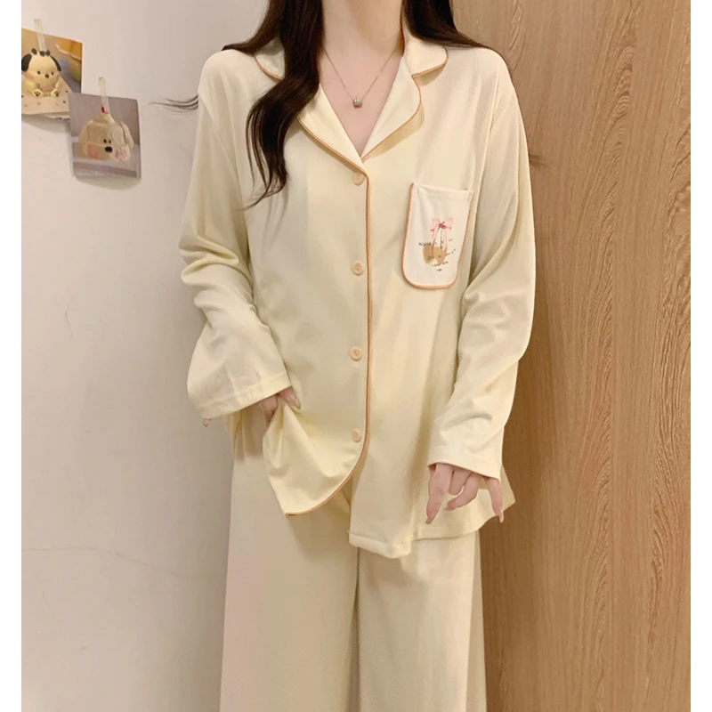 睡衣女款春秋季长袖奶油风2025新款冬天女士休闲休闲网红风两件套