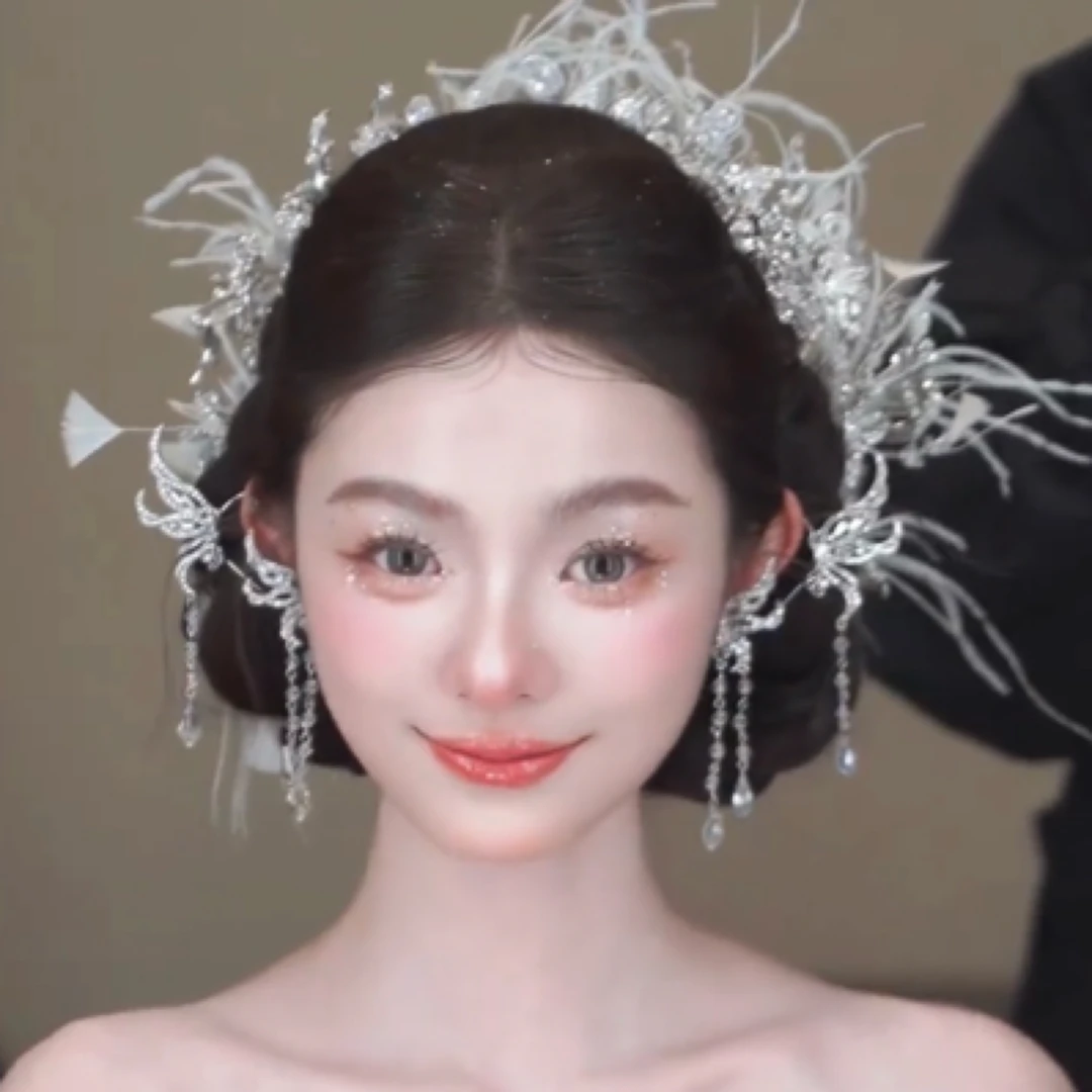 铜合金耳饰 2797新款蝴蝶大气精致新娘婚纱礼服耳挂百搭出片耳环