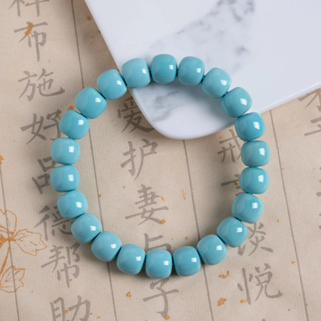 精品高瓷玉化原矿绿松石老型手串节日好物氛围感气质款