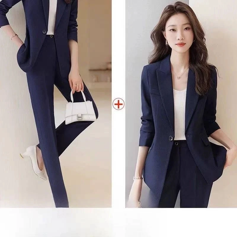 霍总推荐 2060职业纯色西装套装 女修身气质秋冬女士小西服韩版