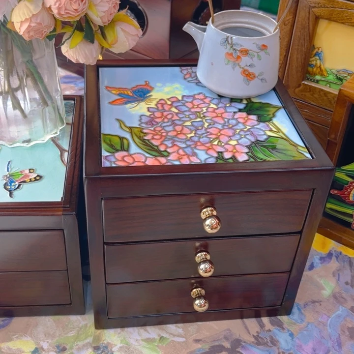 陶瓷瓷板画艺术作品三层首饰柜子