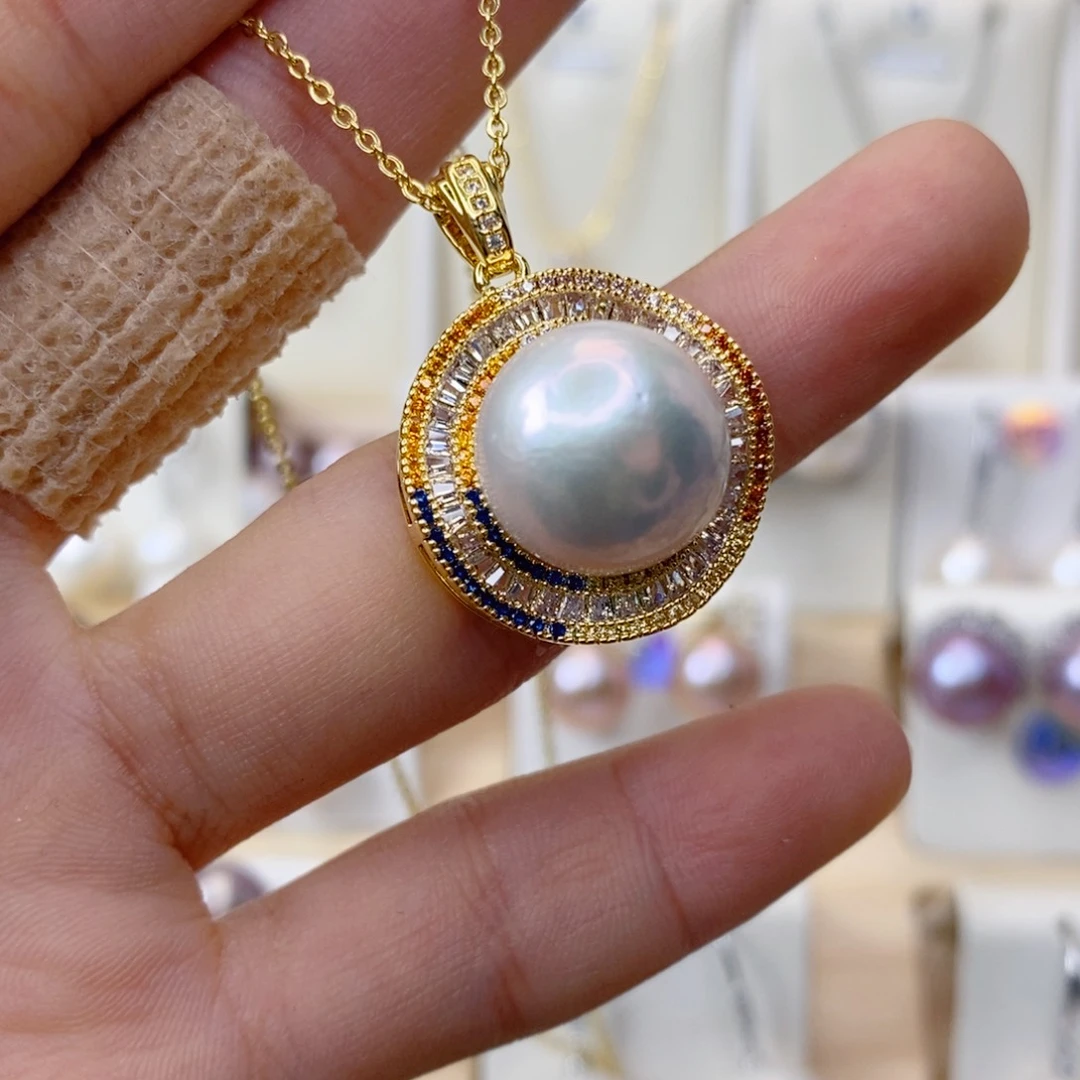 淡水珍珠吊坠(赠链)合金