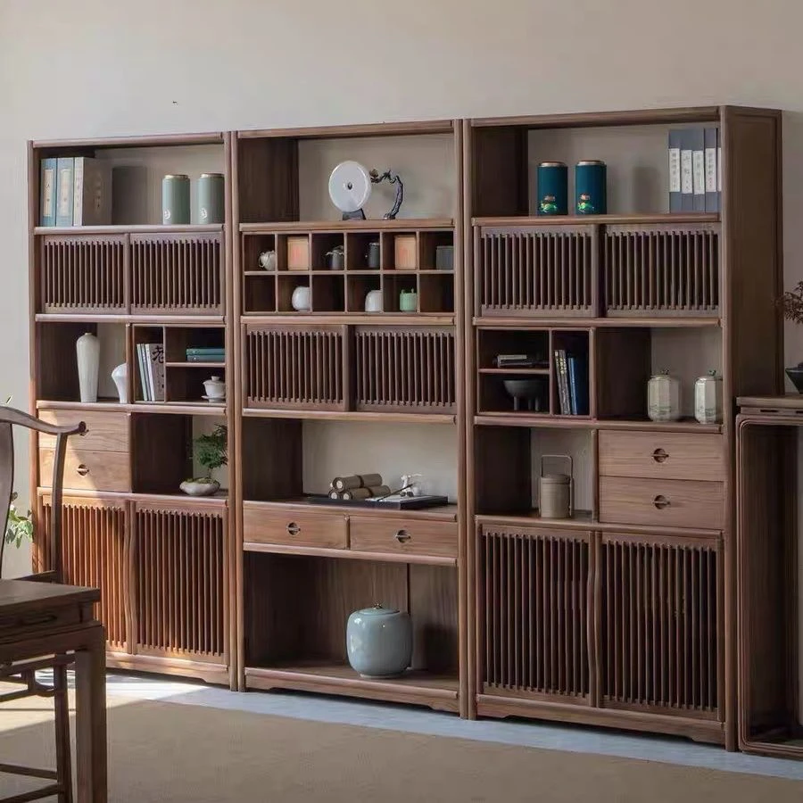 北方客厅老榆木多宝阁博古柜书柜