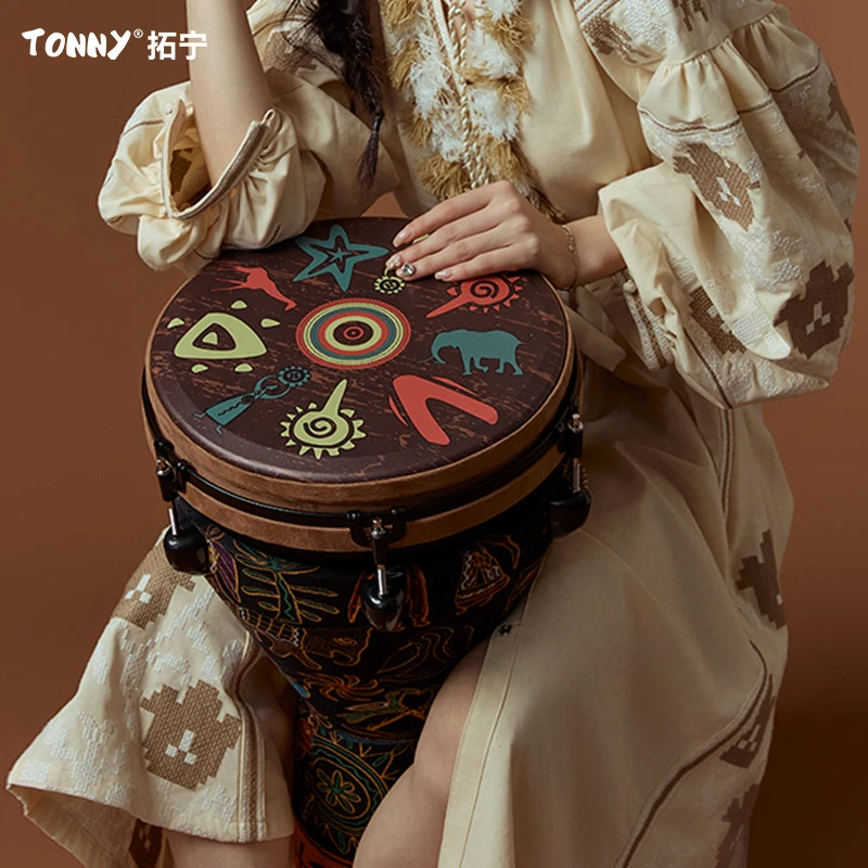 TONNY/拓宁高品质大11寸非洲鼓超轻绑绳调音初学入门专业演奏手鼓
