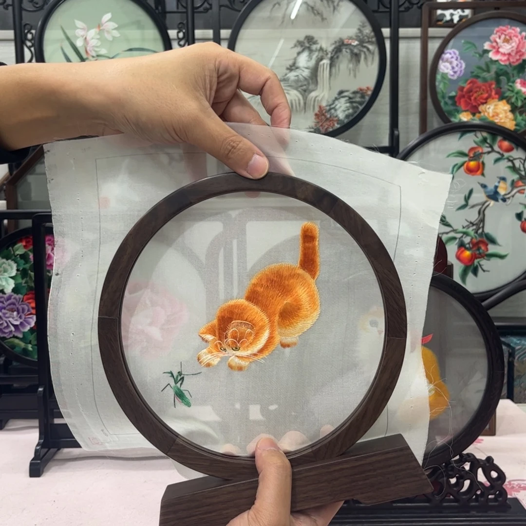 用***4刺绣苏绣手工刺绣摆件