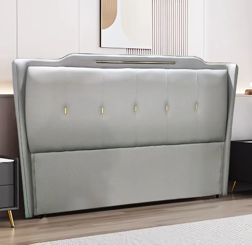 2025款高端大气软包落地床头可定制轻奢简约意式软包床免洗家用