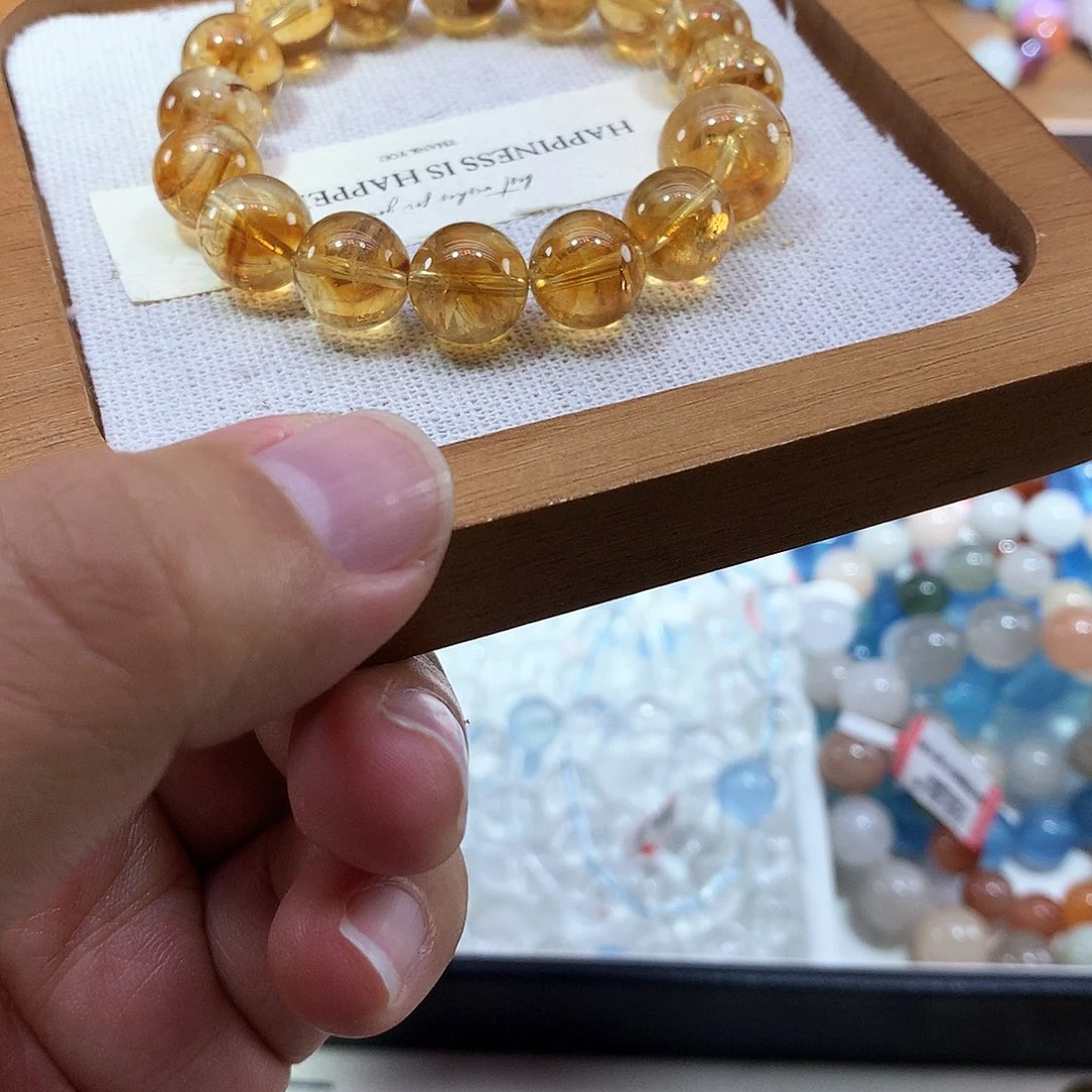 水晶手串未镶嵌黄塔晶