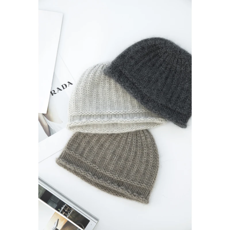 BAYBERYL老贝卷边帽*百搭羊绒暖柔软秋冬针织帽子9DD5H2226-8/23