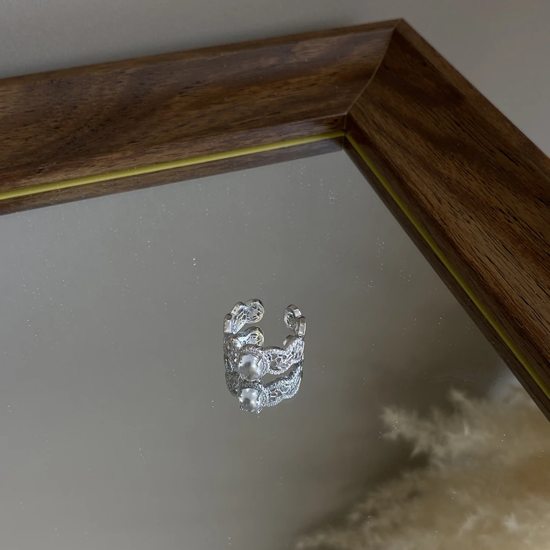 【西西里】天然水沫公主宽银戒指L049