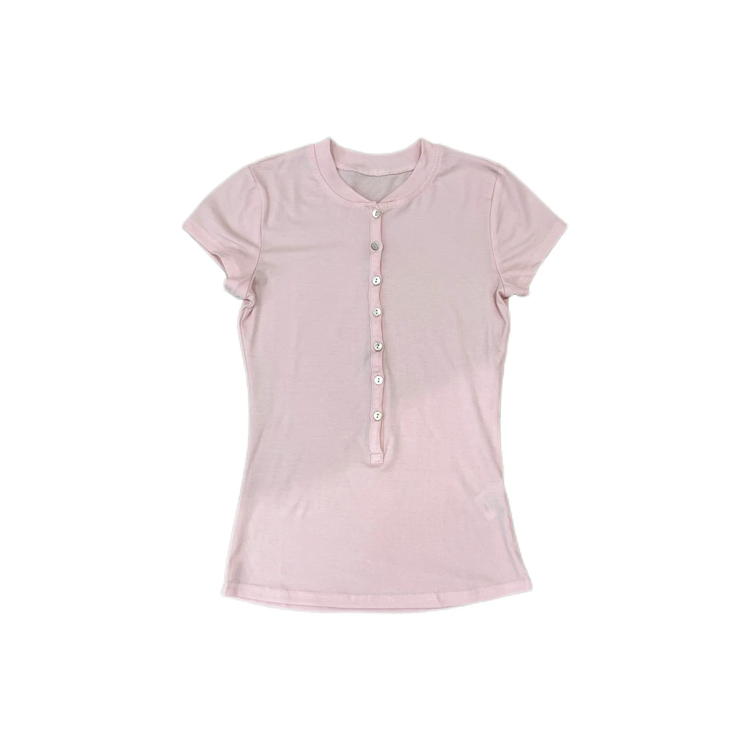 JOUOCOKO 莱赛尔亨利领纽扣正肩T