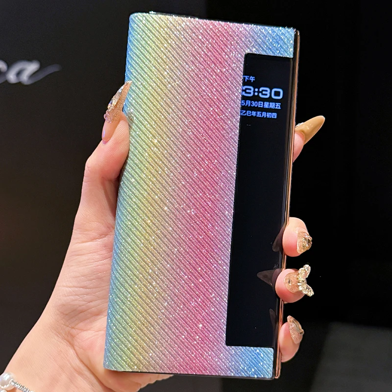 适用华为matext手机壳新款xt翻盖皮套闪粉折叠屏XT女网红全包防摔