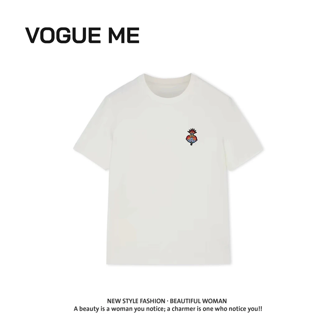 【禾】男 百搭圆领胸前标针织布直身短袖T恤-ZH60402