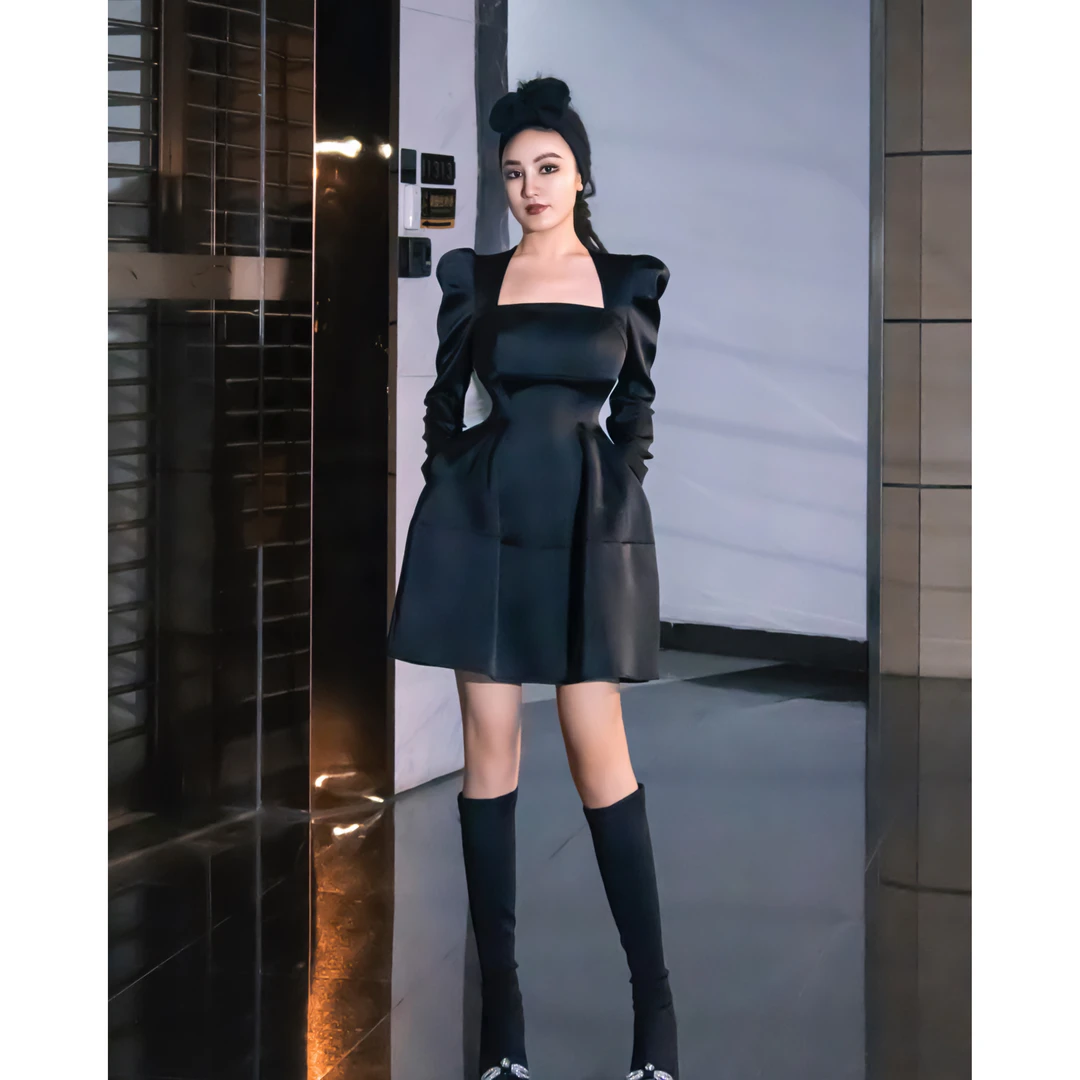 【星姐推荐】星原创高级定制【米亚庄园】黑色轻奢小众设计款连衣裙