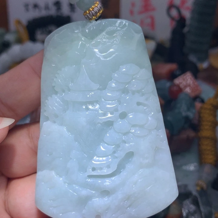 翡翠未镶嵌颈饰保真天然A货翡翠