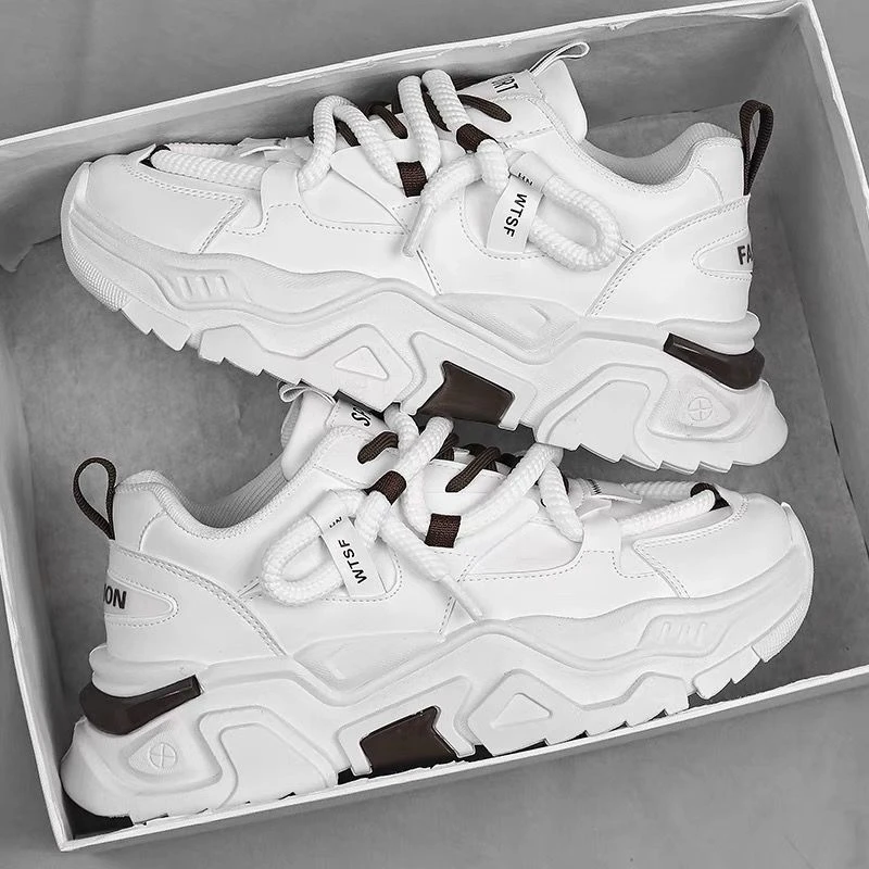 夏季男鞋2025新款透气鞋子男款潮流百搭内增高运动鞋休闲老爹鞋