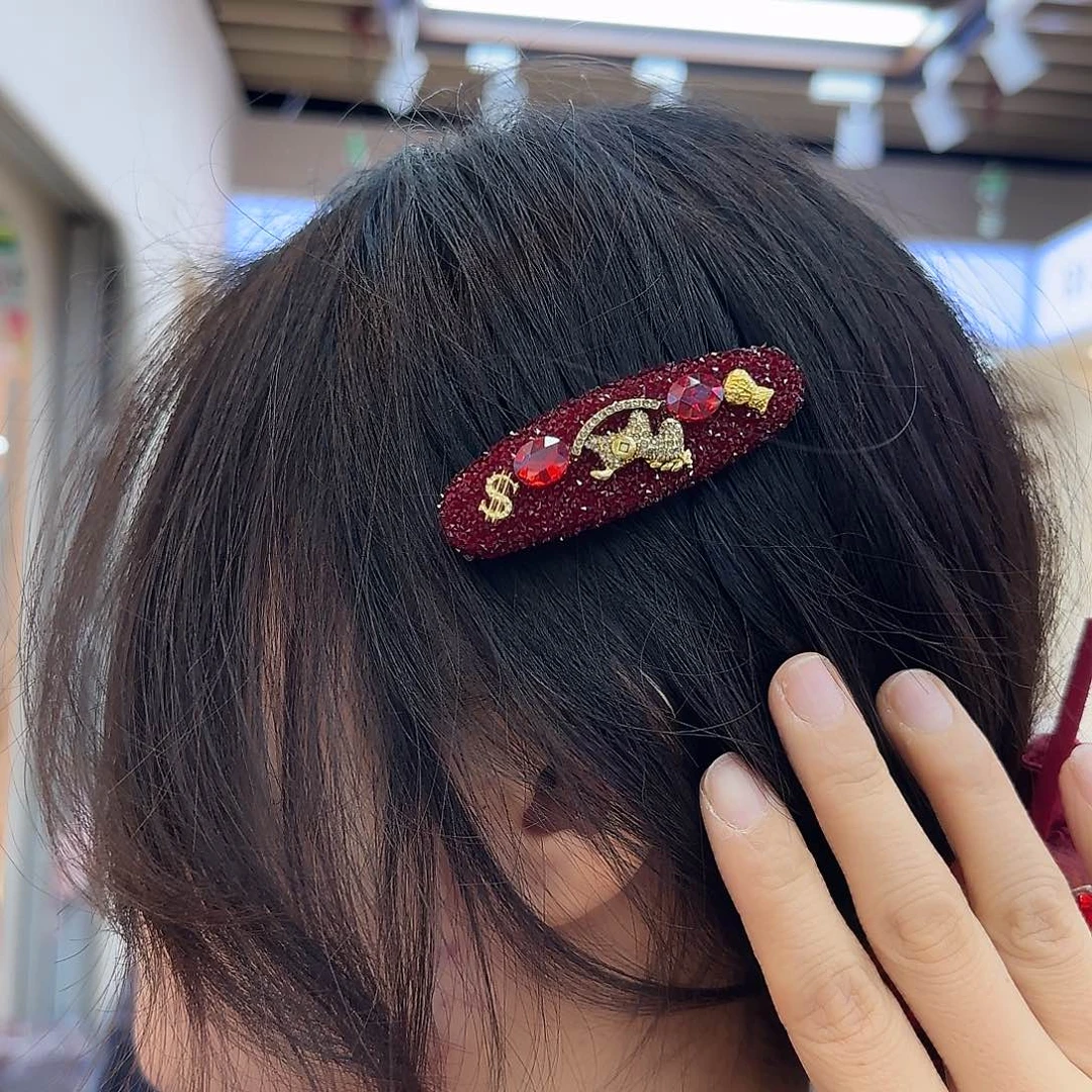 三醋酯纤维红色叉梳-35