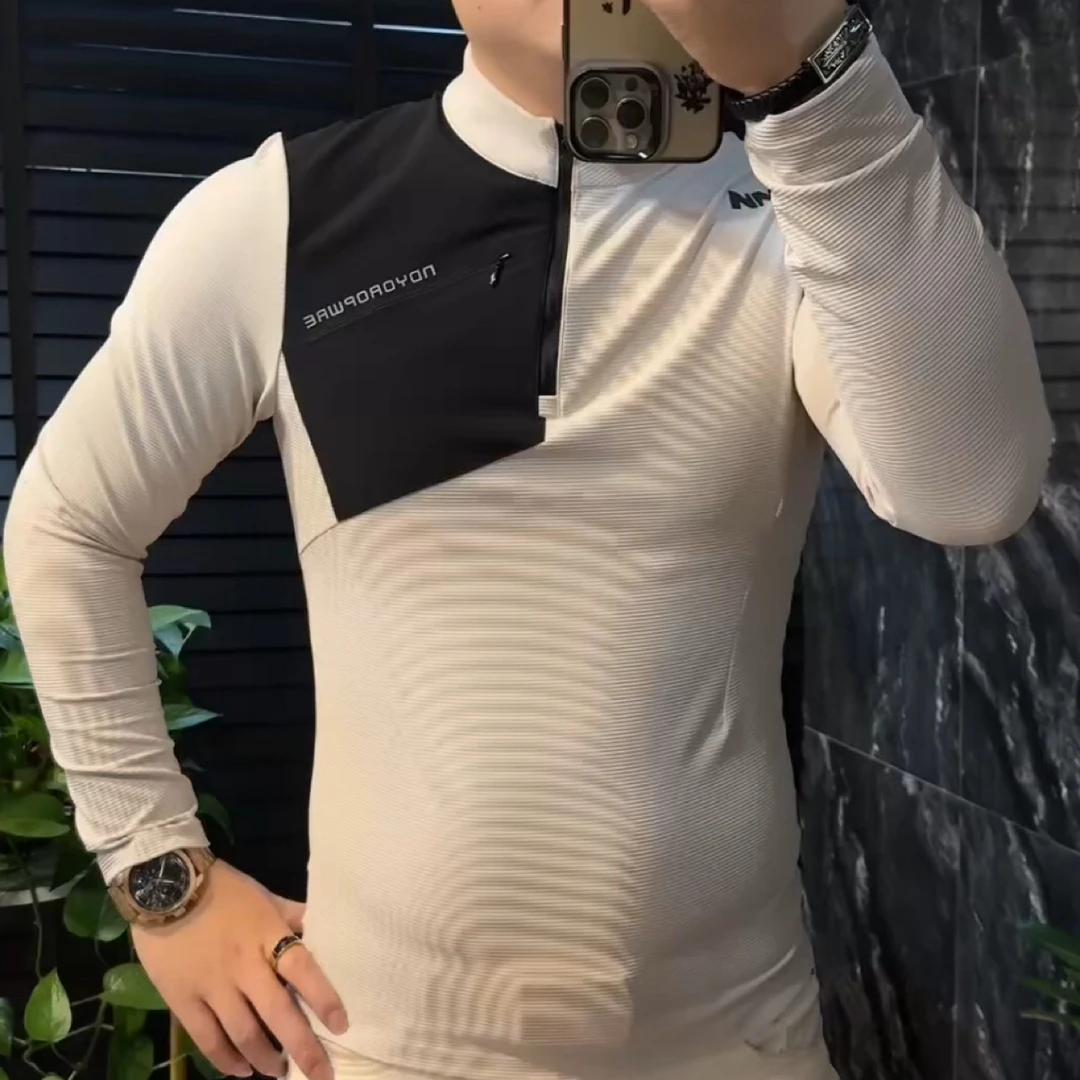 0592男士秋季常规款T恤圆领男款春秋休闲时尚打底衫长袖