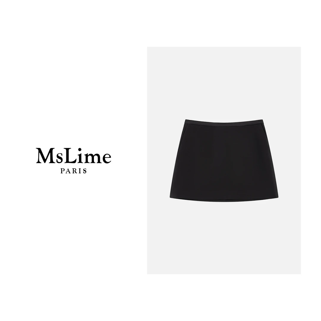 王嬛嬛MsLime‘优雅线条’24年新款时尚休闲气质短裙 HC2C2529