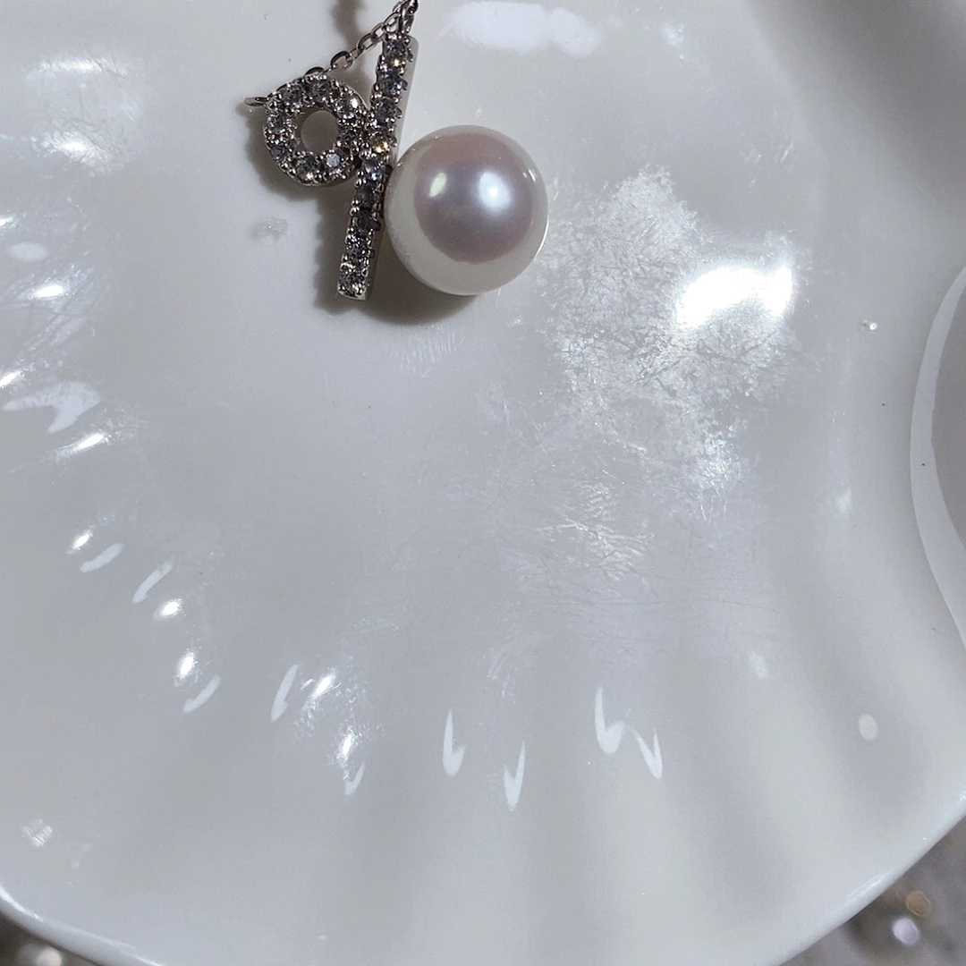 淡水珍珠银S925镶嵌颈饰